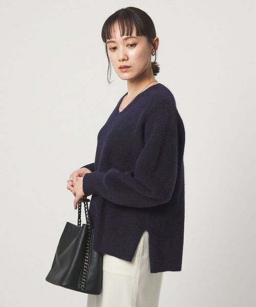 green label relaxing / グリーンレーベル リラクシング ニット・セーター | FOXブレンド フォルム Vネック ニット プルオーバー | 詳細22