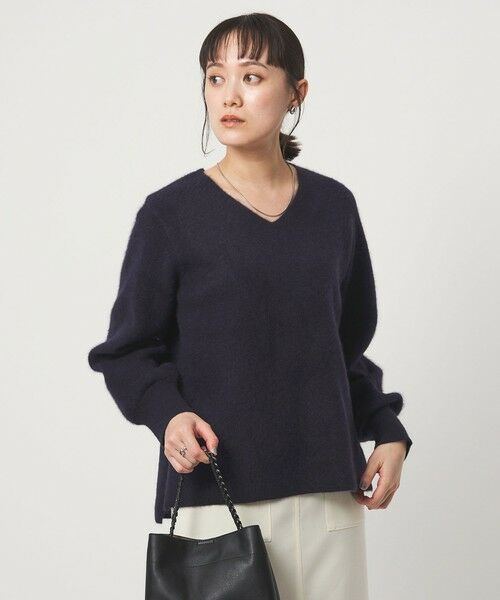 green label relaxing / グリーンレーベル リラクシング ニット・セーター | FOXブレンド フォルム Vネック ニット プルオーバー | 詳細23