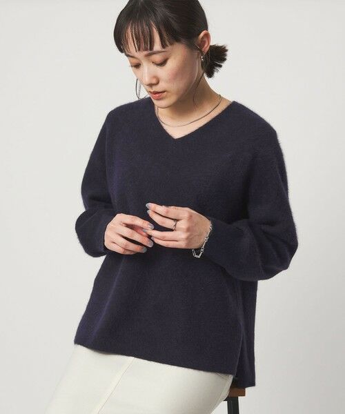 green label relaxing / グリーンレーベル リラクシング ニット・セーター | FOXブレンド フォルム Vネック ニット プルオーバー | 詳細26