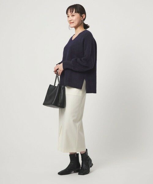 green label relaxing / グリーンレーベル リラクシング ニット・セーター | FOXブレンド フォルム Vネック ニット プルオーバー | 詳細27