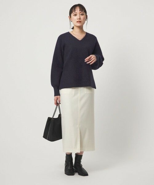 green label relaxing / グリーンレーベル リラクシング ニット・セーター | FOXブレンド フォルム Vネック ニット プルオーバー | 詳細28