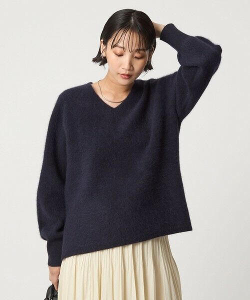 green label relaxing / グリーンレーベル リラクシング ニット・セーター | FOXブレンド フォルム Vネック ニット プルオーバー | 詳細29