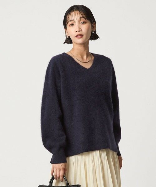 green label relaxing / グリーンレーベル リラクシング ニット・セーター | FOXブレンド フォルム Vネック ニット プルオーバー | 詳細30