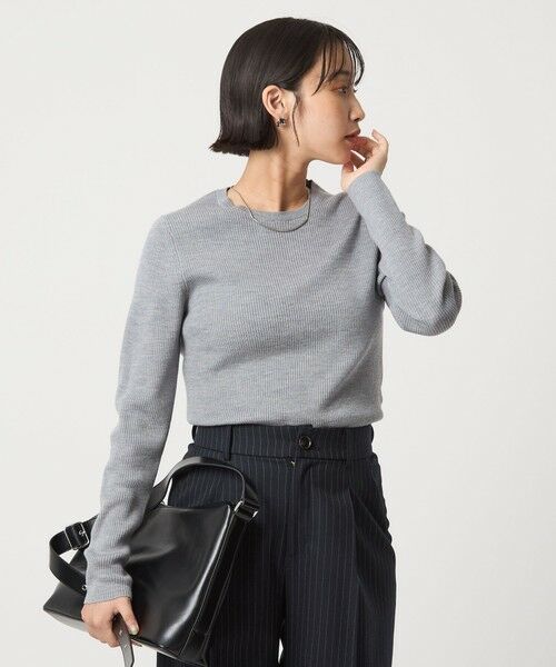 green label relaxing / グリーンレーベル リラクシング ニット・セーター | ウール リブ クルーネック ニット プルオーバー ウォッシャブル | 詳細10