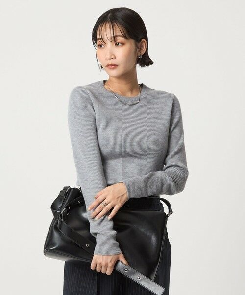 green label relaxing / グリーンレーベル リラクシング ニット・セーター | ウール リブ クルーネック ニット プルオーバー ウォッシャブル | 詳細11