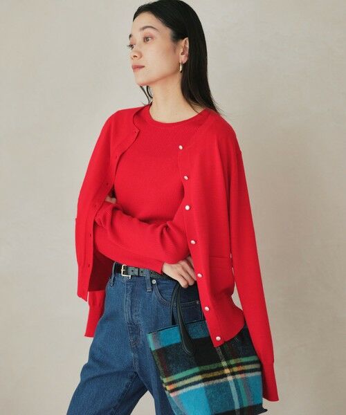 green label relaxing / グリーンレーベル リラクシング ニット・セーター | ウール リブ クルーネック ニット プルオーバー ウォッシャブル | 詳細14