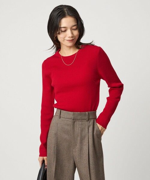 green label relaxing / グリーンレーベル リラクシング ニット・セーター | ウール リブ クルーネック ニット プルオーバー ウォッシャブル | 詳細19