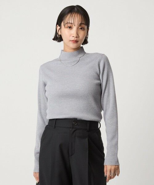 green label relaxing / グリーンレーベル リラクシング ニット・セーター | ラメ リブ ボトルネック ニット プルオーバー ウォッシャブル | 詳細1
