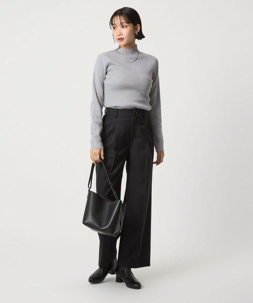 green label relaxing / グリーンレーベル リラクシング ニット・セーター | ラメ リブ ボトルネック ニット プルオーバー ウォッシャブル | 詳細3