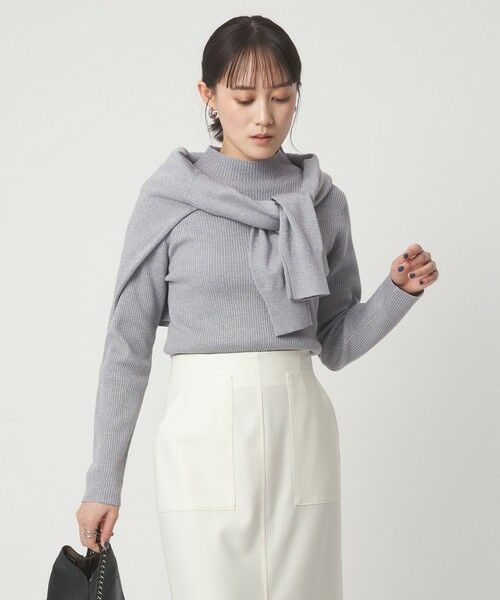 green label relaxing / グリーンレーベル リラクシング ニット・セーター | ラメ リブ ボトルネック ニット プルオーバー ウォッシャブル | 詳細4