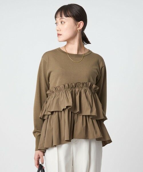 green label relaxing / グリーンレーベル リラクシング ニット・セーター | ティアード ドッキング ニット プルオーバー | 詳細5