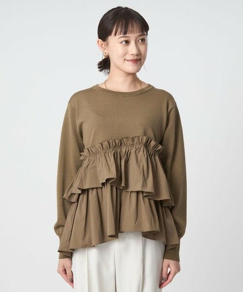 green label relaxing / グリーンレーベル リラクシング ニット・セーター | ティアード ドッキング ニット プルオーバー | 詳細9