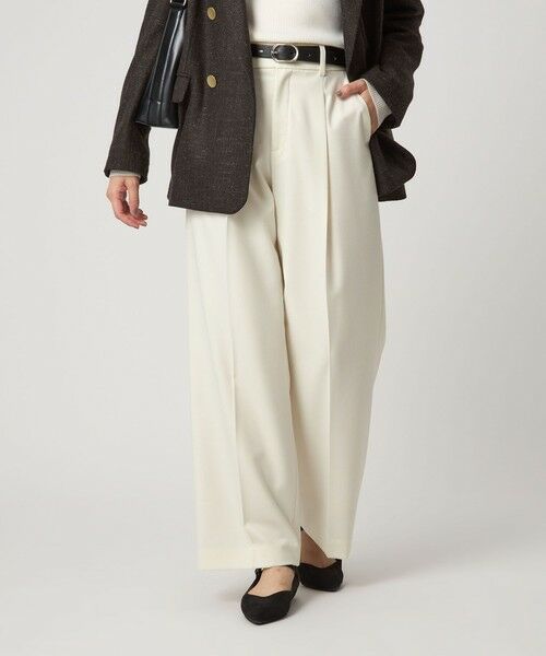 green label relaxing / グリーンレーベル リラクシング スラックス・ドレスパンツ | ［size SHORT/TALLあり］キチントボトムス サキソニー ワイド パンツ | 詳細2