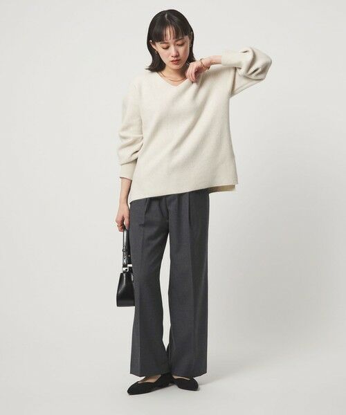 green label relaxing / グリーンレーベル リラクシング スラックス・ドレスパンツ | ［size SHORT/TALLあり］キチントボトムス サキソニー ワイド パンツ | 詳細8