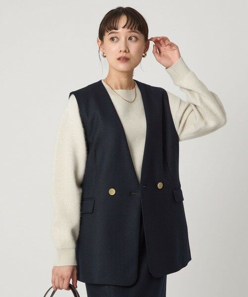 green label relaxing/グリーンレーベル リラクシング スラブ ジレ NAVY M(38) green label relaxing/グリーンレーベル リラクシング スラブ ジレ NAVY M(38)