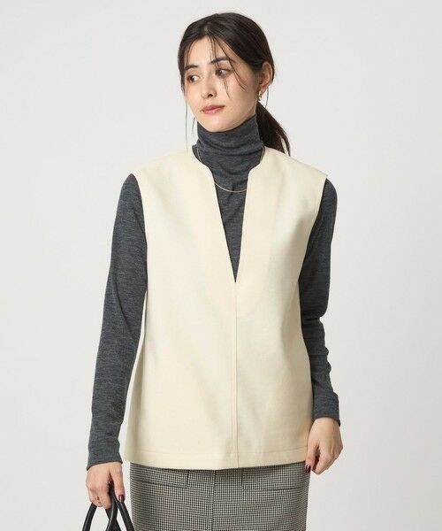 green label relaxing / グリーンレーベル リラクシング ベスト | アッシュクジャージー Vネック ベスト ウォッシャブル | 詳細1