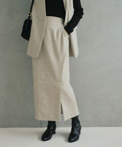 green label relaxing / グリーンレーベル リラクシング ロング・マキシ丈スカート | ［size SHORTあり］スラブ サイド スリット タイト スカート