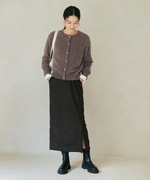 green label relaxing / グリーンレーベル リラクシング ロング・マキシ丈スカート | ［size SHORTあり］スラブ サイド スリット タイト スカート | 詳細10