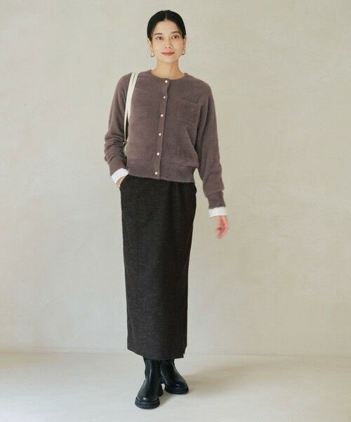 green label relaxing / グリーンレーベル リラクシング ロング・マキシ丈スカート | ［size SHORTあり］スラブ サイド スリット タイト スカート | 詳細11