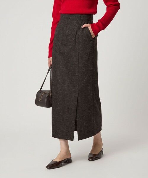green label relaxing / グリーンレーベル リラクシング ロング・マキシ丈スカート | ［size SHORTあり］スラブ サイド スリット タイト スカート | 詳細12