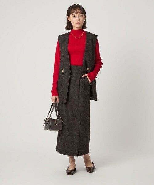 green label relaxing / グリーンレーベル リラクシング ロング・マキシ丈スカート | ［size SHORTあり］スラブ サイド スリット タイト スカート | 詳細13