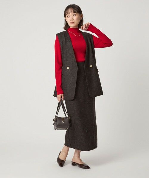 green label relaxing / グリーンレーベル リラクシング ロング・マキシ丈スカート | ［size SHORTあり］スラブ サイド スリット タイト スカート | 詳細14