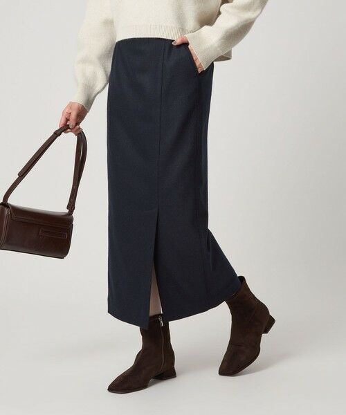 green label relaxing / グリーンレーベル リラクシング ロング・マキシ丈スカート | ［size SHORTあり］スラブ サイド スリット タイト スカート | 詳細25