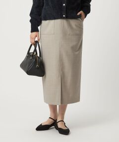 green label relaxing / グリーンレーベル リラクシング ロング・マキシ丈スカート | ［size SHORT/TALLあり］キチントボトムス サキソニー Iライン スリム スカート