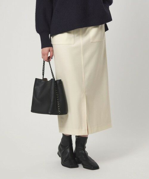 green label relaxing / グリーンレーベル リラクシング ロング・マキシ丈スカート | ［size SHORT/TALLあり］キチントボトムス サキソニー Iライン スリム スカート | 詳細2