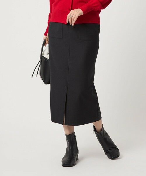 green label relaxing / グリーンレーベル リラクシング ロング・マキシ丈スカート | ［size SHORT/TALLあり］キチントボトムス サキソニー Iライン スリム スカート | 詳細5
