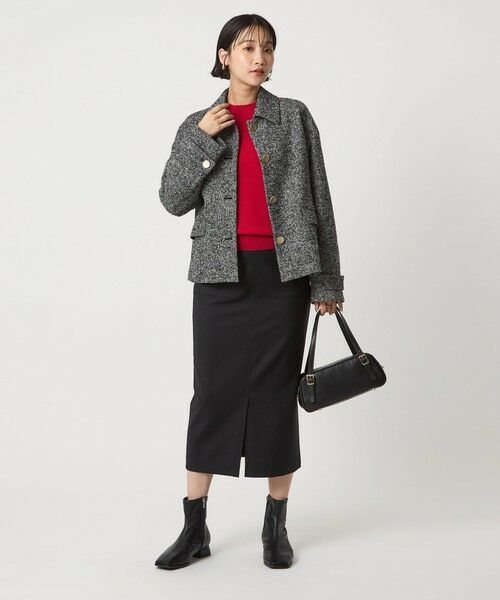 green label relaxing / グリーンレーベル リラクシング ロング・マキシ丈スカート | ［size SHORT/TALLあり］キチントボトムス サキソニー Iライン スリム スカート | 詳細8