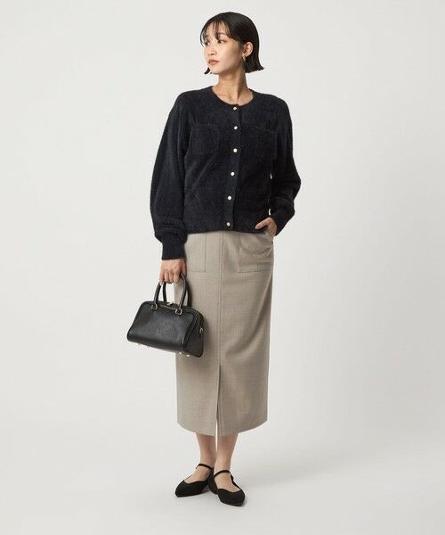 green label relaxing / グリーンレーベル リラクシング ロング・マキシ丈スカート | ［size SHORT/TALLあり］キチントボトムス サキソニー Iライン スリム スカート | 詳細10