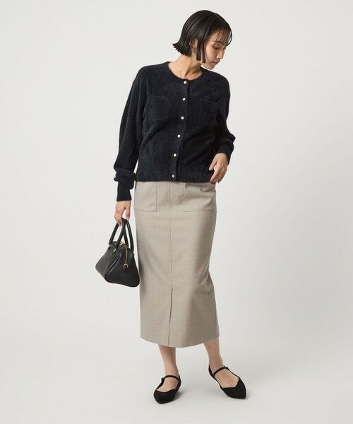 green label relaxing / グリーンレーベル リラクシング ロング・マキシ丈スカート | ［size SHORT/TALLあり］キチントボトムス サキソニー Iライン スリム スカート | 詳細11