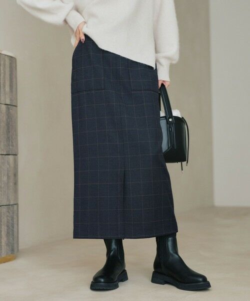 green label relaxing / グリーンレーベル リラクシング ロング・マキシ丈スカート | ［size SHORT/TALLあり］キチントボトムス サキソニー Iライン スリム スカート | 詳細13