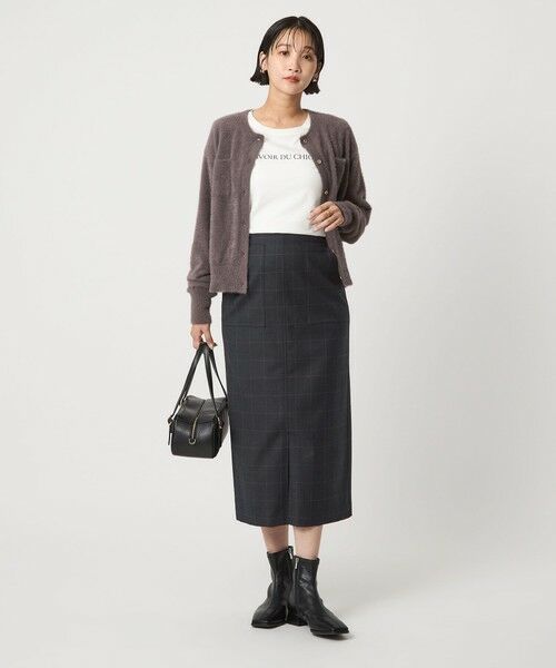 green label relaxing / グリーンレーベル リラクシング ロング・マキシ丈スカート | ［size SHORT/TALLあり］キチントボトムス サキソニー Iライン スリム スカート | 詳細22