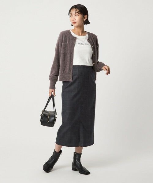 green label relaxing / グリーンレーベル リラクシング ロング・マキシ丈スカート | ［size SHORT/TALLあり］キチントボトムス サキソニー Iライン スリム スカート | 詳細23