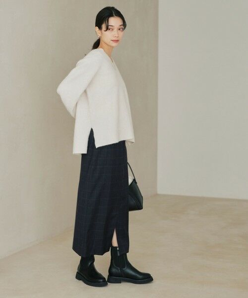 green label relaxing / グリーンレーベル リラクシング ロング・マキシ丈スカート | ［size SHORT/TALLあり］キチントボトムス サキソニー Iライン スリム スカート | 詳細16