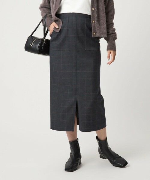 green label relaxing / グリーンレーベル リラクシング ロング・マキシ丈スカート | ［size SHORT/TALLあり］キチントボトムス サキソニー Iライン スリム スカート | 詳細21