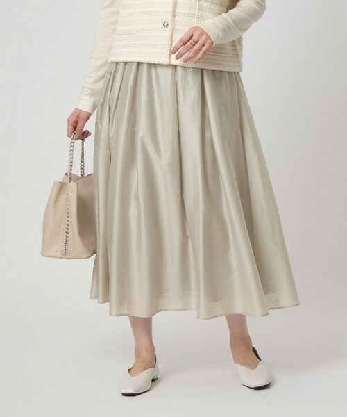 green label relaxing / グリーンレーベル リラクシング ロング・マキシ丈スカート | ［size SHORTあり］チンツシアー ギャザー スカート | 詳細3