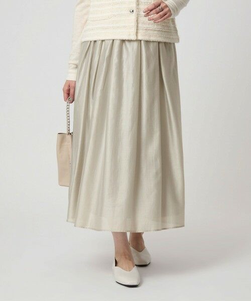 green label relaxing / グリーンレーベル リラクシング ロング・マキシ丈スカート | ［size SHORTあり］チンツシアー ギャザー スカート | 詳細4