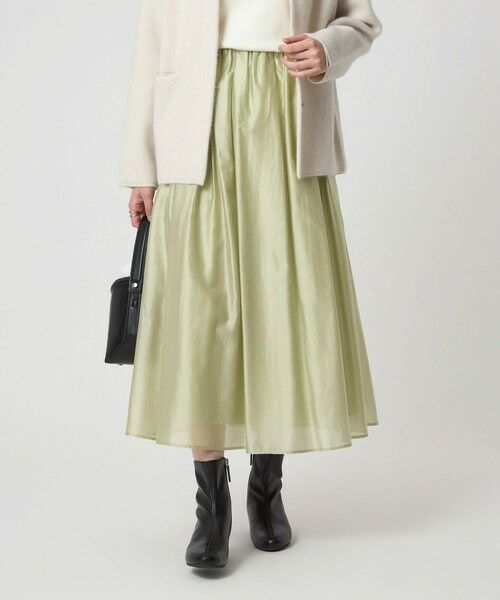 green label relaxing / グリーンレーベル リラクシング ロング・マキシ丈スカート | ［size SHORTあり］チンツシアー ギャザー スカート | 詳細15