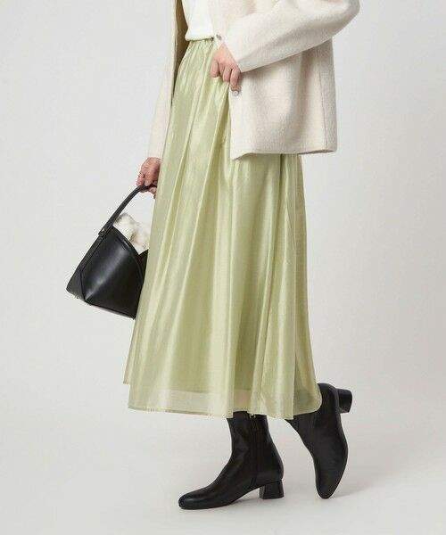 green label relaxing / グリーンレーベル リラクシング ロング・マキシ丈スカート | ［size SHORTあり］チンツシアー ギャザー スカート | 詳細16