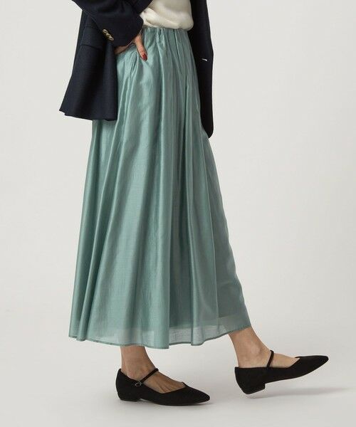 green label relaxing / グリーンレーベル リラクシング ロング・マキシ丈スカート | ［size SHORTあり］チンツシアー ギャザー スカート | 詳細21