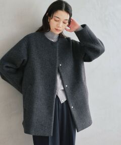 green label relaxing / グリーンレーベル リラクシング その他アウター | ［size SHORTあり］アンゴラビーバー ノーカラー ミドル コート