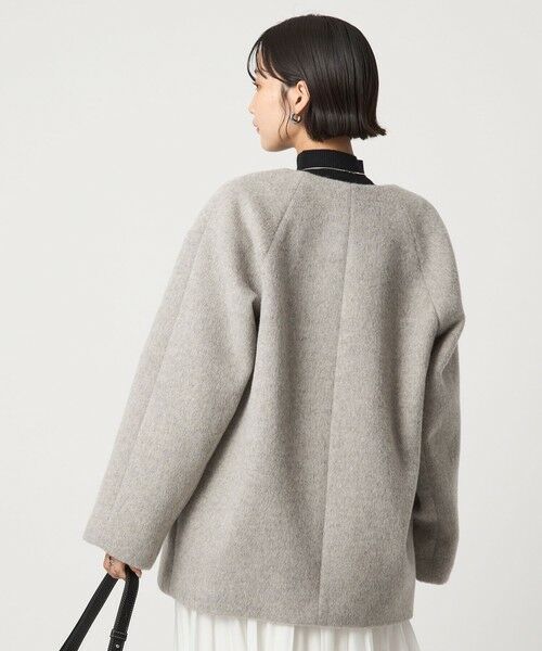 green label relaxing / グリーンレーベル リラクシング その他アウター | ［size SHORTあり］アンゴラビーバー ノーカラー ミドル コート | 詳細3