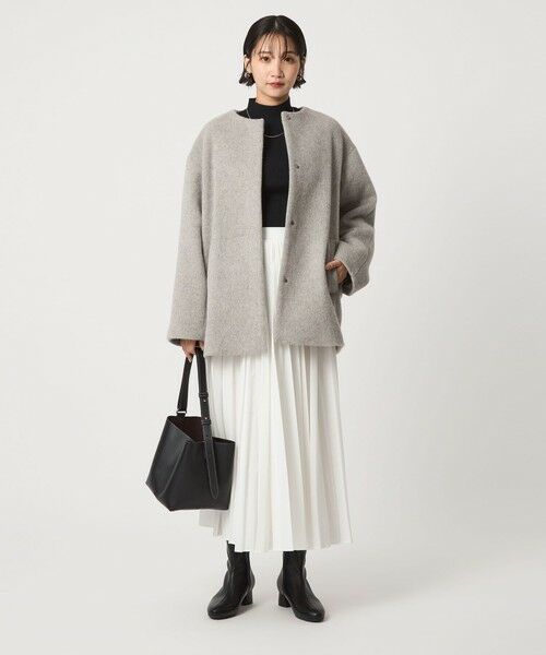 green label relaxing / グリーンレーベル リラクシング その他アウター | ［size SHORTあり］アンゴラビーバー ノーカラー ミドル コート | 詳細5