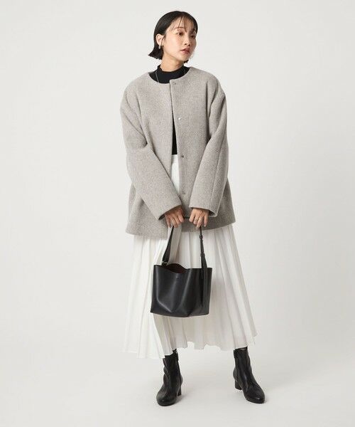 green label relaxing / グリーンレーベル リラクシング その他アウター | ［size SHORTあり］アンゴラビーバー ノーカラー ミドル コート | 詳細6