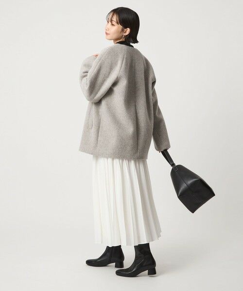 green label relaxing / グリーンレーベル リラクシング その他アウター | ［size SHORTあり］アンゴラビーバー ノーカラー ミドル コート | 詳細7