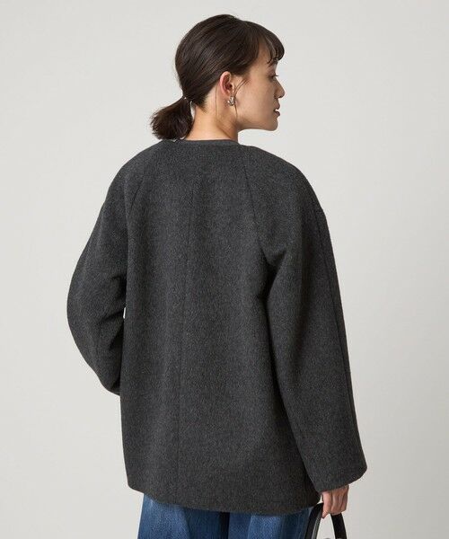 green label relaxing / グリーンレーベル リラクシング その他アウター | ［size SHORTあり］アンゴラビーバー ノーカラー ミドル コート | 詳細15