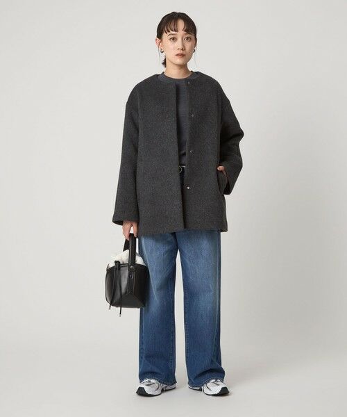 green label relaxing / グリーンレーベル リラクシング その他アウター | ［size SHORTあり］アンゴラビーバー ノーカラー ミドル コート | 詳細16